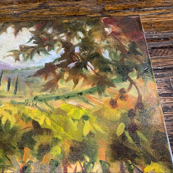 Oil Painting Wine Vineyard Scene Art Canvas 12 x 9 Inches - Picture 2 of 9